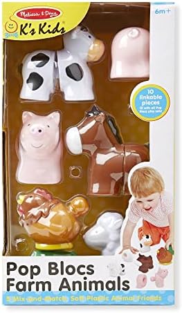 Развивающая детская игрушка Melissa & Doug Pop Blocs Farm Animals — 10 соединяемых частей Melissa & Doug