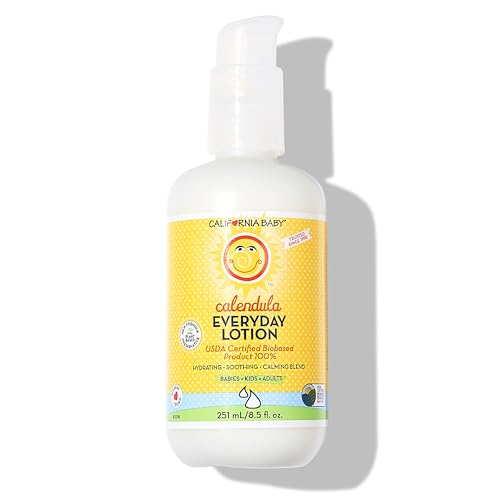 California Baby Calendula Lotion | 100% Plant-Based | Very Soothing Baby Lotion for Sensitive Skin | Lavender Kids Lotion | Allergy Friendly | Organic Calendula + Aloe Vera | 251 mL / 8.5 oz. California Baby