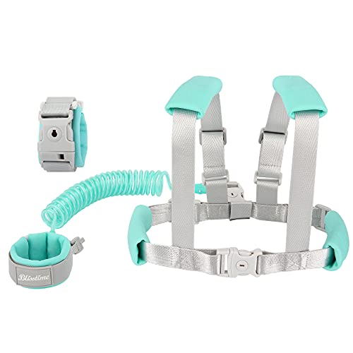 Blisstime 2 in 1 Toddler Leash - Anti Lost Wrist Link for Toddlers - Toddler Harness, Baby Leash, Leash for Toddlers, Wrist Leashes, Child Leashes for Toddlers, Not Easy to Open Without Key Blisstime