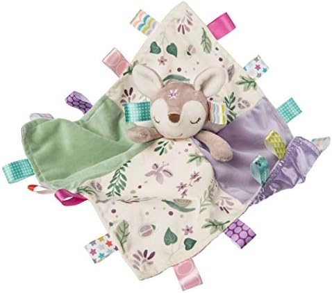 Taggies Soothing Sensory Stuffed Animal Security Blanket, Flora Fawn, 13 x 13-Inches Taggies