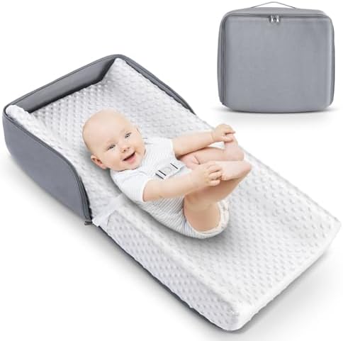 Portable Baby Diaper Changing Pad with Soft Cover & Handle, Waterproof Lining Foam Contoured Changing Table Pad for Dresser, Prefect Gift for Travel Outdoor (32”×16”) Morelexa