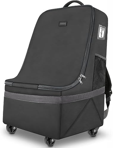 Дорожная сумка для автокресла YOREPEK на колесах, мягкий рюкзак, большая прочная дорожная сумка для автокресла для самолета, сумка для проверки ворот в аэропорту, сумка с мягким плечевым ремнем, подарок для молодых родителей YOREPEK