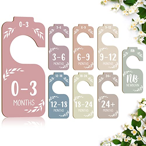 Wooden Baby Closet Dividers,Baby Clothes Dividers For Closet,Baby Closet Organizer Hangers For Nursery,Baby Hangers Size Dividers Yewfold