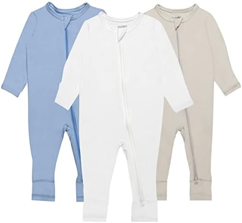 Детские пижамы GUISBY с манжетами в виде варежек — 3 шт., пижамы из искусственного шелка с двусторонней молнией и длинными рукавами для девочек и мальчиков GUISBY