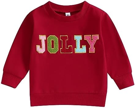 Рождественский наряд для маленьких девочек и мальчиков, свитшот с круглым вырезом, рубашки, пуловеры, топы, рождественские рубашки, зимняя одежда JLKGICF