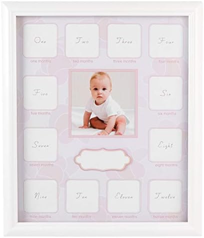 VOSAREA First Year Photo Moments 12 Months Baby Keepsake Frame Growth Record Photo Frame Expecting Parent Blue VOSAREA