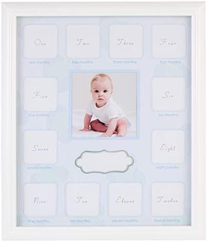 VOSAREA First Year Photo Moments 12 Months Baby Keepsake Frame Growth Record Photo Frame Expecting Parent Blue VOSAREA