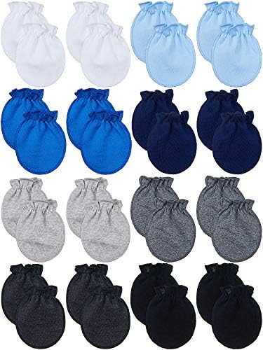 16 Pairs Newborn Baby Cotton Mittens No Scratch Gloves Unisex Newborn Mittens for baby Boys Girls 0-6 Months Syhood