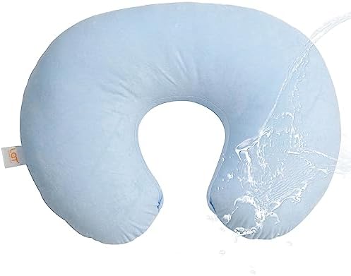 LAT Waterproof Nursing Pillow for Breastfeeding,Waterproof Removable Cover,Ergonomic Breast Feeding Pillows Baby for Baby Boys and Girls,Machine Washable(White) LAT LEE AND TOWN