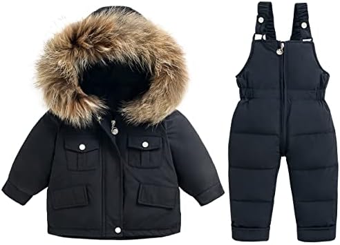 Зимний комбинезон для маленьких мальчиков и девочек, зимние штаны и куртка-нагрудник, зимняя детская одежда, пальто Mokitoni