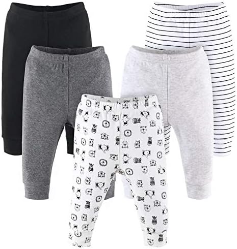 Комплект штанов для маленьких девочек «Арахисовая скорлупа» | Упаковка из 5 штук в размерах от новорожденных до 24 месяцев | Цветочный, Розовый, Белый, Звезды The Peanutshell