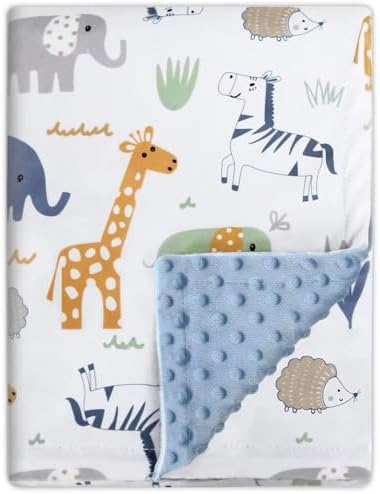 BORITAR Baby Blanket for Boys Girls Super Soft Double Layer Minky with Dotted Backing, Lovely Woodland Animal Design Blanket for Toddler Newborn 30 x 40 Inch(75x100cm) BORITAR