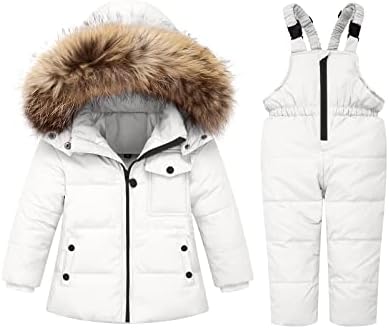 Зимний комбинезон Fumdonnie для маленьких мальчиков, зимнее пальто для девочек, зимние штаны и куртки для девочек, нагрудник, 1-2-3-4-5 лет Fumdonnie