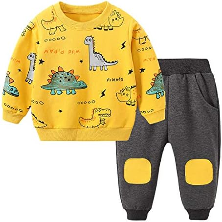 Avidqueen комплекты одежды для маленьких мальчиков, топы и штаны с длинными рукавами с принтом маленького динозавра, детская одежда из 2 предметов Avidqueen