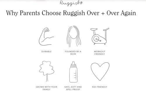 Ruggish Liv Play Runner Rug 5,9 x 2,1 фута — двусторонний детский игровой коврик с мягкой подушкой + интерактивная игровая карта + водонепроницаемый (нейтральные серые тона) Ruggish