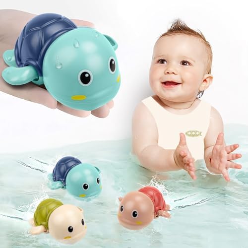 Bath Toys for Toddlers 1-3 Year Old Boys Gifts,Swimming Turtle Bath Toys, Floating Wind-up Bathtub Toys for Baby, Toddler Pool Water Toys for 1 2 3 4 Year Old Boys Girls Gifts TOHIBEE