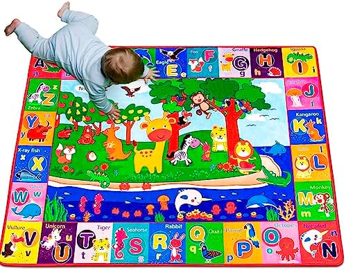 Детский хлопковый игровой коврик teytoy, коврик для ползания для напольного коврика, большой, очень мягкий, очень толстый (0,6 см), плюшевая поверхность, складной, нескользящий, нетоксичный Teytoy