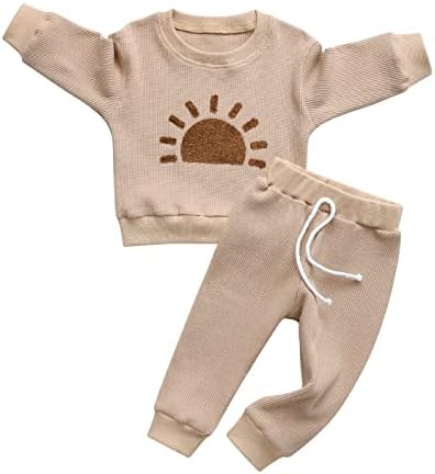 Одежда для маленьких мальчиков, одежда с длинными рукавами и принтом медведя, толстовка с капюшоном, топы + брюки, спортивный костюм, комплект одежды (3-6 месяцев), коричневый Siracend