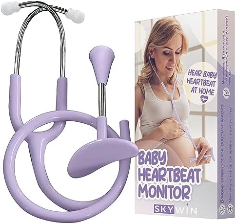 Фетоскоп Skywin для обнаружения сердцебиения ребенка (фиолетовый) — монитор сердечного ритма ребенка в домашних условиях со стетоскопом для беременных и монитором сердцебиения плода Skywin