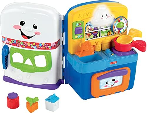 Обучающий кухонный игровой набор Fisher-Price «Смейся и учись» для детей и малышей с музыкальной подсветкой и двуязычным контентом для детей от 6 месяцев (эксклюзивно для Amazon) FISHER-PRICE BABY