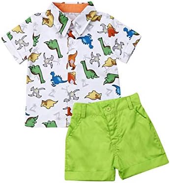 VISGOGO/рубашка на пуговицах с короткими рукавами и повседневными шортами для маленьких мальчиков и мальчиков, комплект с шортами, летняя одежда, одежда для детей 1–6 лет VISGOGO