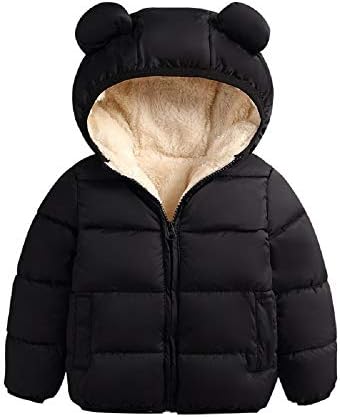 Зимняя зимняя одежда с капюшоном для маленьких девочек и мальчиков с медвежьими ушками, верхняя одежда для малышей, пальто на подкладке, теплая куртка Bowanadacles