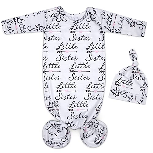 Mikccer детское вязаное платье для новорожденных 0-6 месяцев, супермягкие дышащие детские пижамы, ночные рубашки для маленьких девочек, комплект для возвращения домой, комплект для младенцев с шапочкой Mikccer