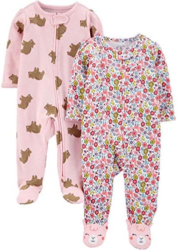Simple Joys by Carter's Baby Girls' Cotton Sleep and Play, Pack of 2 Carter's