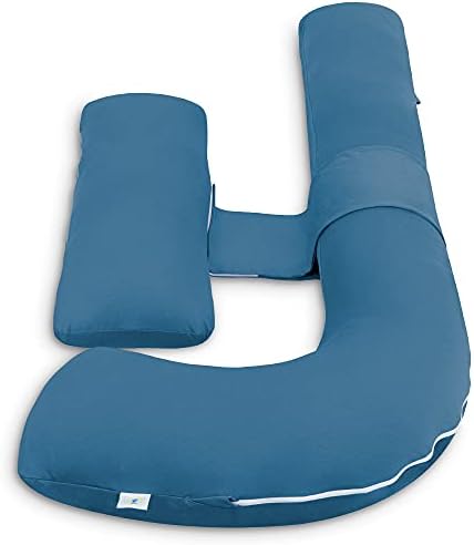 Подушка для беременных INSEN, Подушка для тела для беременных с наволочкой, H-образная подушка для тела для беременных (57 дюймов, синий джерси) INSEN