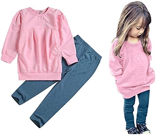 Леопардовая осенняя одежда для маленьких девочек, пуловер с длинными рукавами, топ с круглым вырезом, толстовка, брюки, повседневная зимняя одежда GLIGLITTR
