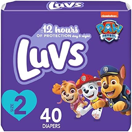 Подгузники Luvs — размер 2, 40 штук, одноразовые детские подгузники Paw Patrol Luvs