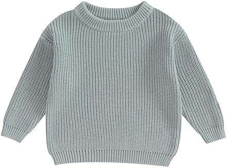 SHUING вязаный свитер для новорожденных девочек и мальчиков, осенне-зимний пуловер, топы, вязаный свитер с круглым вырезом и длинными рукавами SHUING