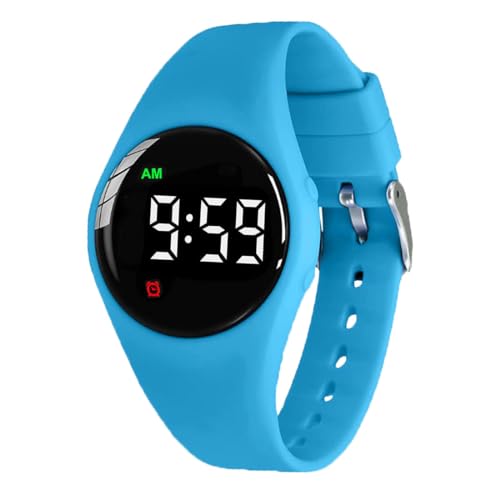 Водонепроницаемые часы для приучения к горшку e-vibra, перезаряжаемые часы с вибрирующим сигналом и напоминанием, бесшумные часы для пробуждения - с замком (синий круглый) E-vibra