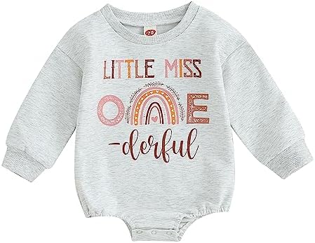 CREAIRY/комбинезон с пузырьками для маленьких девочек Little Miss Onederful, свитшот, боди с длинными рукавами, наряд на первый день рождения, осенняя одежда CREAIRY