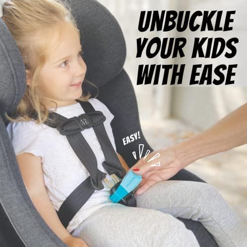 UnbuckleMe Car Seat Buckle Release Tool (As Seen on Shark Tank) - Easy Opener Aid for Arthritis, Long Nails, Older Kids - Button Pusher for Infant, Toddler Car Seats (2 Pack, Black & Gray) UnbuckleMe