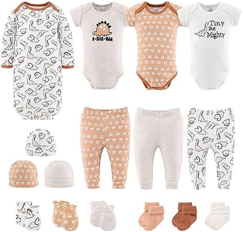 Одежда и предметы первой необходимости для новорожденных The Peanutshell, подарочный набор унисекс для малышей, 16 предметов, нейтральные наряды для детей 0–3 месяцев The Peanutshell