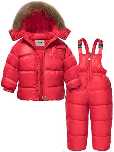 Зимний зимний комбинезон ZOEREA для девочек, комплекты детской одежды, зимняя куртка на утином пуху с капюшоном + брюки, зимний комбинезон для мальчиков унисекс для малышей ZOEREA