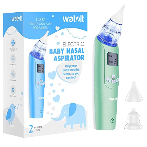 Назальный аспиратор Watolt Baby - Электрический отсос для носа у ребенка - Автоматическая соска для младенцев - Средство для удаления соплей и слизи на батарейках для детей ясельного возраста Watolt