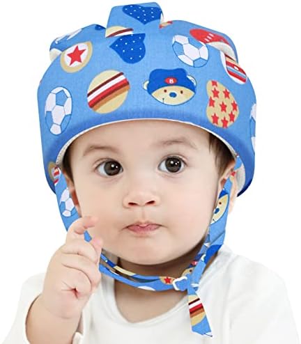 Baby Safety Helmet Infant Protective Hat Toddler Protector Cap Walking Harness Cotton Adjustable Soft Helmet for Learning to Climb and Walk Xeano