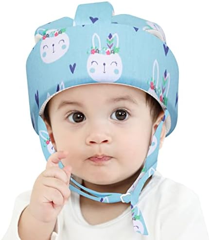 Baby Safety Helmet Infant Protective Hat Toddler Protector Cap Walking Harness Cotton Adjustable Soft Helmet for Learning to Climb and Walk Xeano