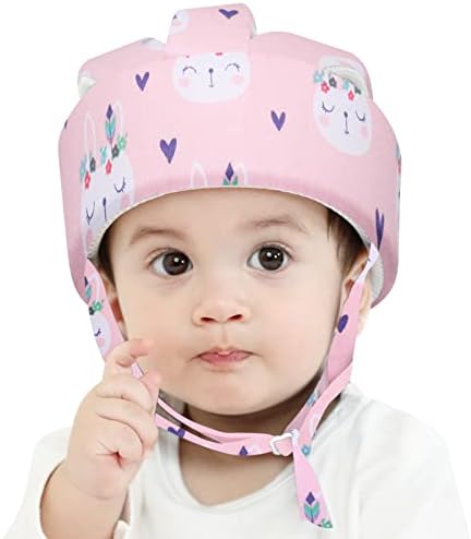 Baby Safety Helmet Infant Protective Hat Toddler Protector Cap Walking Harness Cotton Adjustable Soft Helmet for Learning to Climb and Walk Xeano