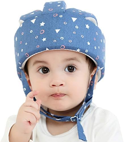 Baby Safety Helmet Infant Protective Hat Toddler Protector Cap Walking Harness Cotton Adjustable Soft Helmet for Learning to Climb and Walk Xeano