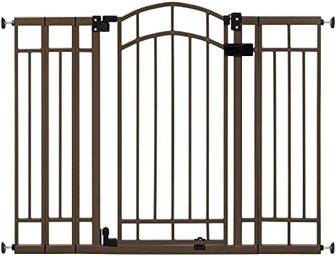 Summer Infant Multi-Use Decorative Extra Tall Safety Pet and Baby Gate, 28.5'-48' Wide, 36' Tall,Pressure or Hardware Mounted,Install on Wall or Banister in Doorway or Stairway,Auto Close Door-Bronze Summer Infant
