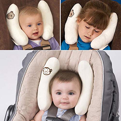 Baby Car Seat Head Neck Support,Adjustable Travel Pillow for Toddler,Portable Travel Pillow for Kids,U-Shape Travel Headrest Cushion,Baby Neck Pillows for Pushchair,Purple StoHua