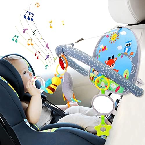 FPVERA Carseat Toys for Infants 0-6 Months Spiral Stroller Newborn Toys, Plush Hanging Baby Rattle Sensory Toys for Crib Mobile Bassinet for 0 3 6 9 12 Boys Girls Ideal Gifts FPVERA