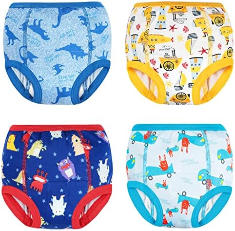 MooMoo Baby 4 Packs Training Underwear Absorbent Vehicle Potty Training Pants for Toddler Boys 2T-7T MooMoo Baby