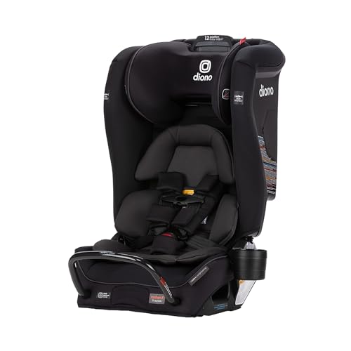 Diono Radian 3RXT SafePlus, трансформируемое автокресло 4-в-1, обращено назад и вперед, SafePlus Engineering, 3-ступенчатая защита младенцев, 10 лет 1 автокресло, Slim Fit 3 поперек, Black Jet Diono