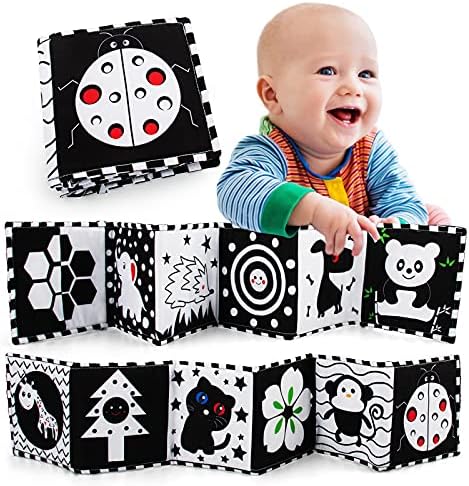 teytoy Black and White High Contrast Sensory Baby Toys Baby Soft Book for Early Education, Infant Tummy Time Toys, Three-Dimensional Can Be Bitten and Tear Not Rotten Paper Newborn Toys (Ladybug) Teytoy