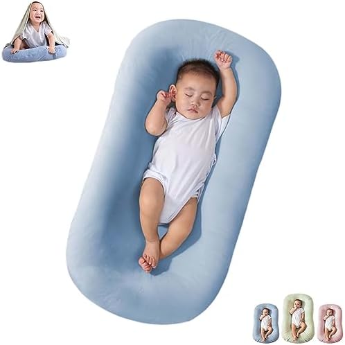 Детская подушка-гнездо для сна для ребенка в постели, детский лежак для новорожденных 0–24 месяцев, детский лежак для мальчиков и девочек (розовый 0–6 месяцев) Saanerueen