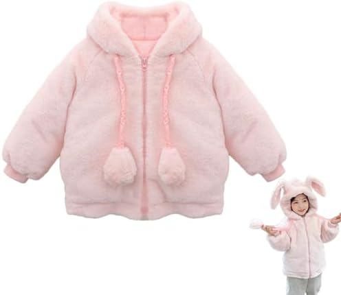 AiWMGL детские зимние теплые пальто для девочек, куртка, верхняя одежда, пальто с капюшоном из искусственного меха, утепленный флис для малышей AiWMGL